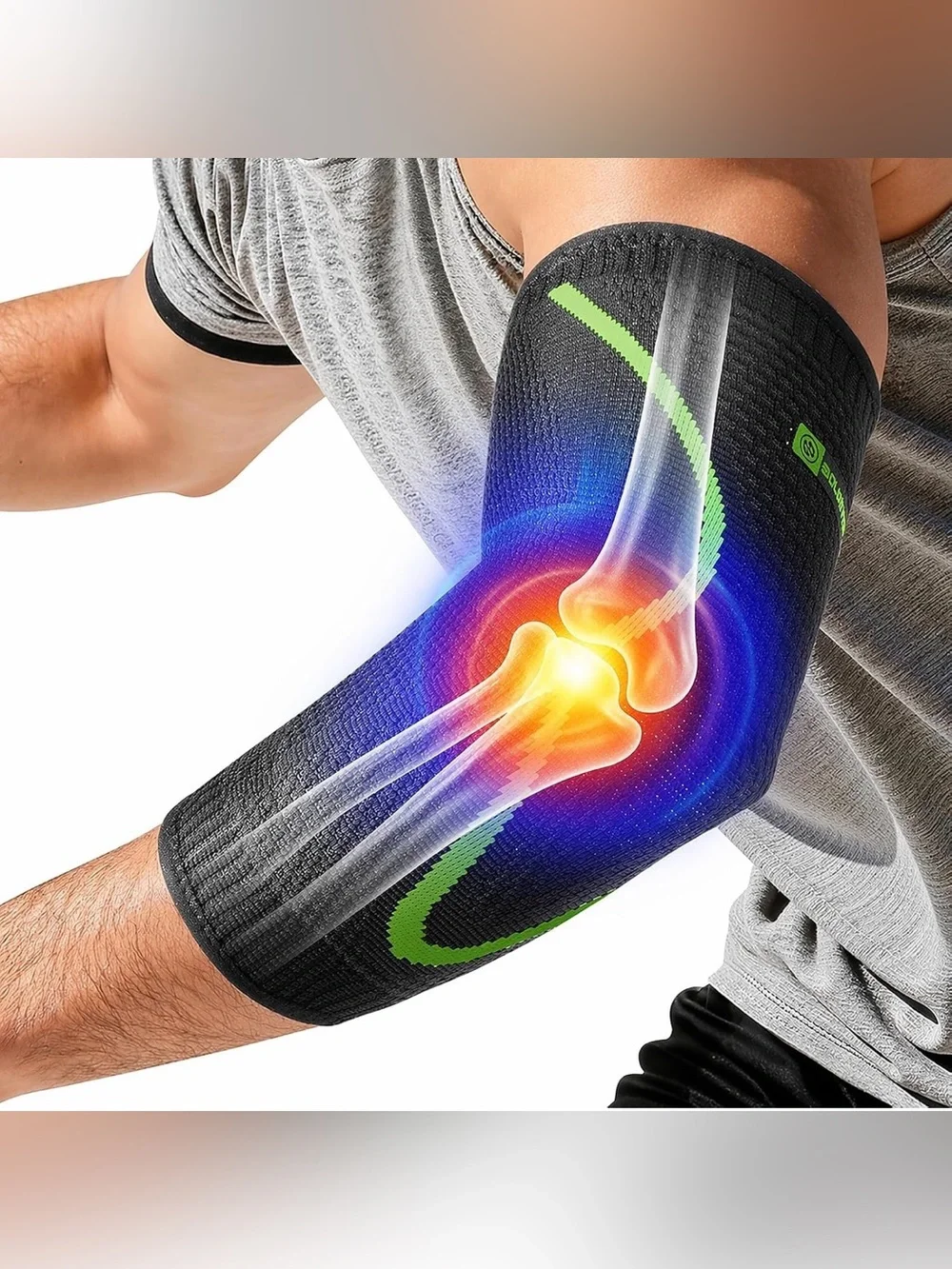 Black Compression Elbow Sleeve with Gel Support ultra breathable Medium NEW